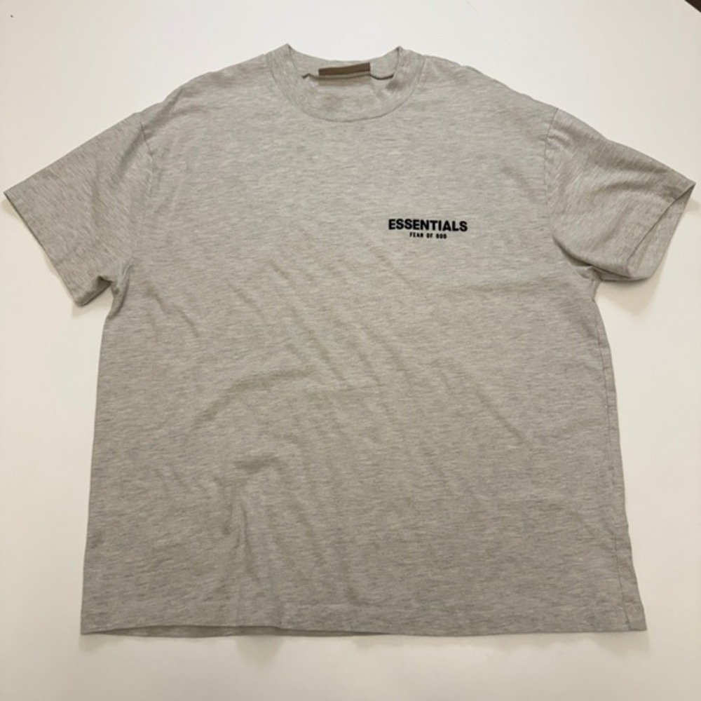 Fear of God Essentials Logo Heather Grey Cotton T-Shirt‎ Mens Size Large